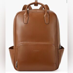 New Bostanten Brown Faux Leather Backpack